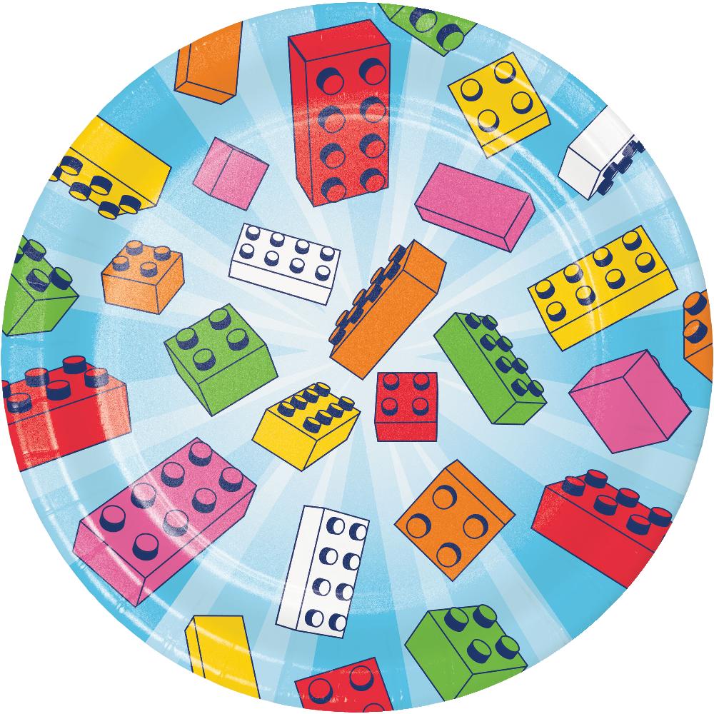 Block Bash Toy Blocks Dessert Plates (Case of 96) by Creative Converting