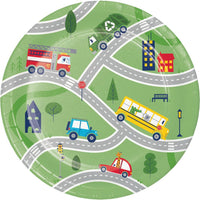 Transportation Time City Life Dessert Plates (Case of 96) by Creative Converting