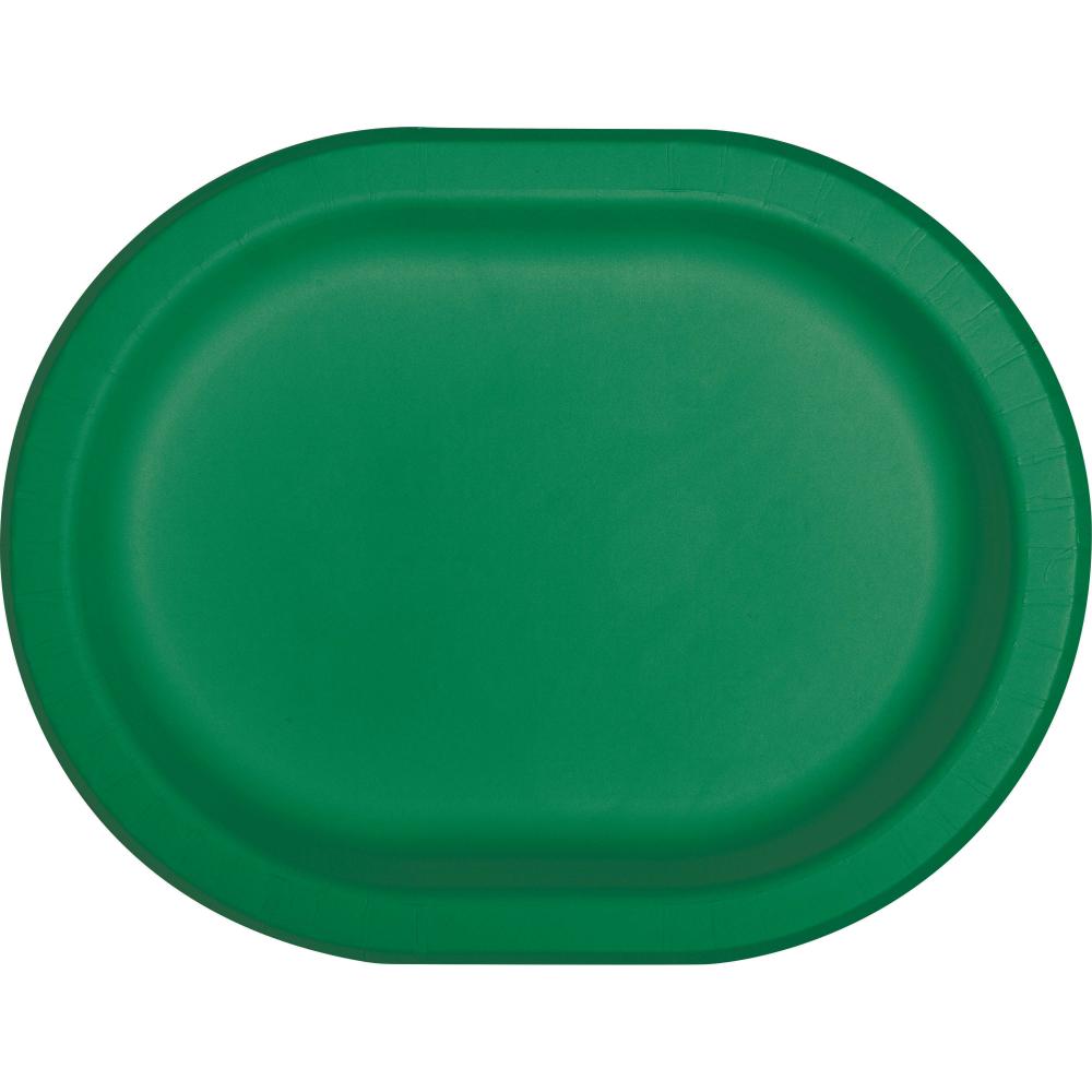 Emerald Green Paper Oval Platter (Case of 96) by Creative Converting