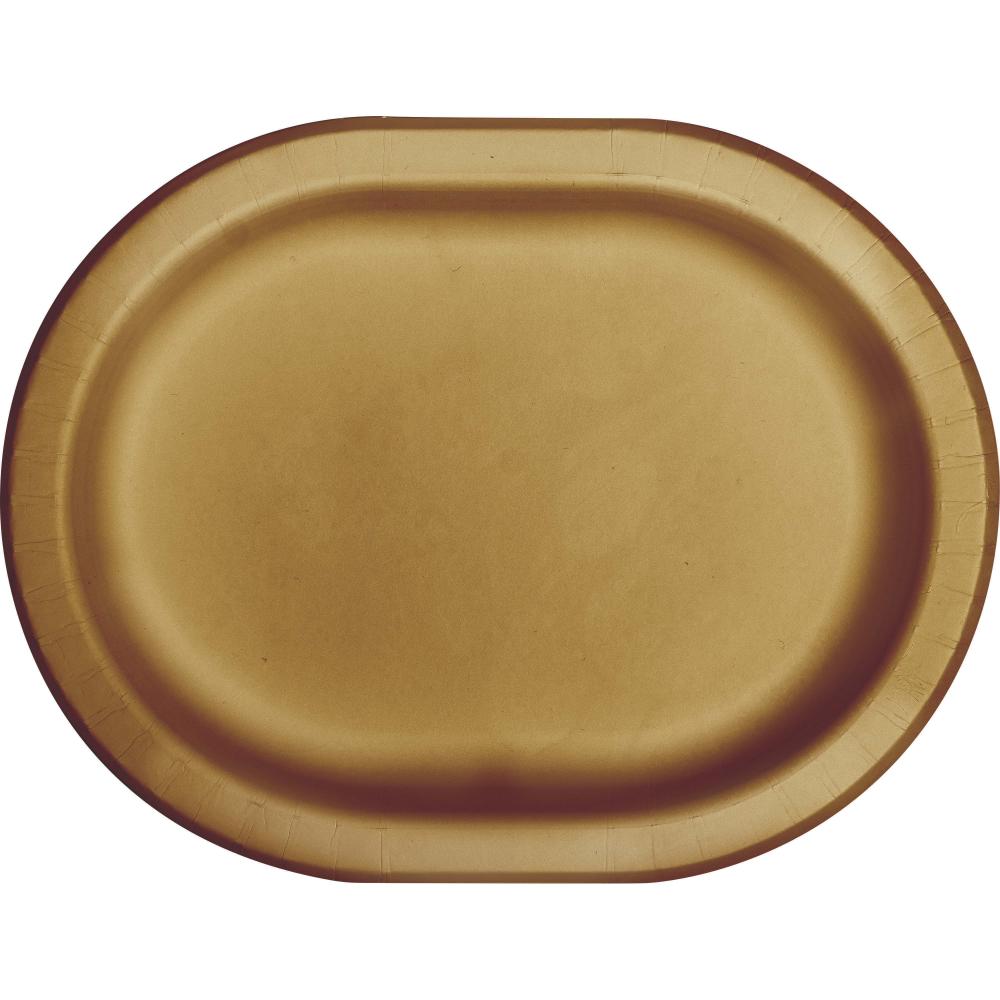 Glittering Gold Paper Oval Platter (Case of 96) by Creative Converting