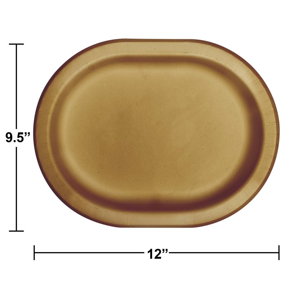 Glittering Gold Paper Oval Platter (Case of 96) by Creative Converting