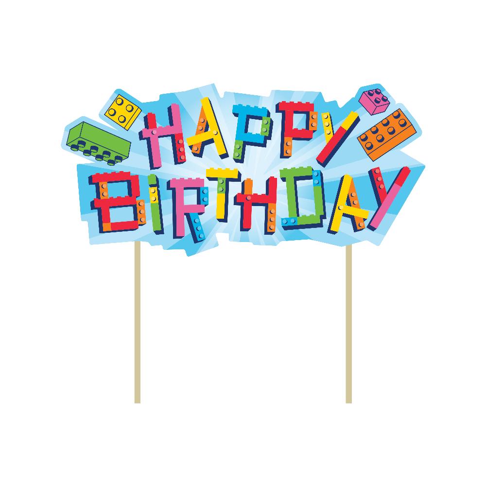 Block Bash Toy Blocks Cake Topper (Case of 12) by Creative Converting