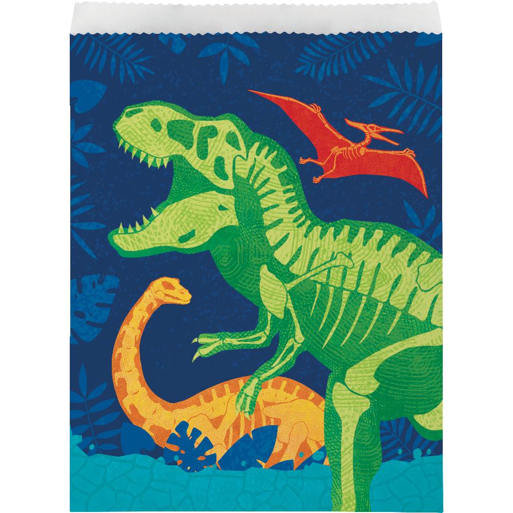 Dino Dig Paper Treat Bags, Large (Case of 96) by Creative Converting