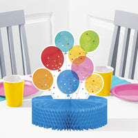 Honeycomb Centerpiece - Confetti Balloons Party Decoration from Bulk Party Decorations