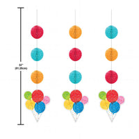 Hanging Cutouts w/ Honeycomb - Confetti Balloons Party Decoration from Bulk Party Decorations