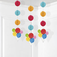 Hanging Cutouts w/ Honeycomb - Confetti Balloons Party Decoration from Bulk Party Decorations