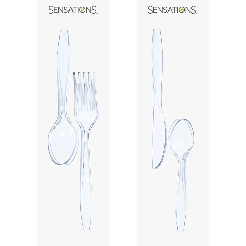 Assorted Plastic Cutlery, Clear (Case of 576) by Creative Converting