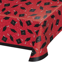 nan - School Spirit Red Graduation Plastic Tablecover Party Decoration from Bulk Party Decorations