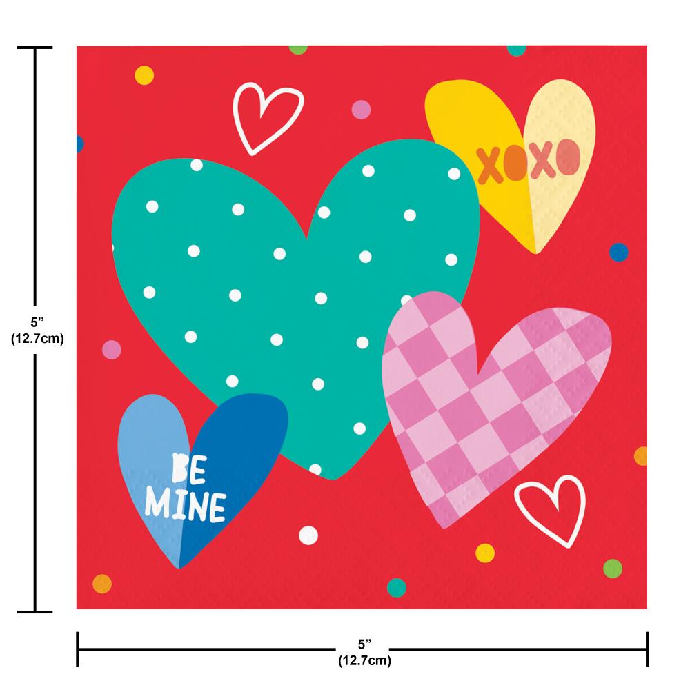 Beverage Napkin - Vivacious Valentine Party Decoration from Bulk Party Decorations