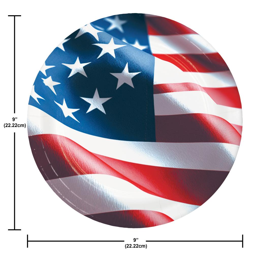 Dinner Plate - Freedom Flag Party Decoration from Bulk Party Decorations