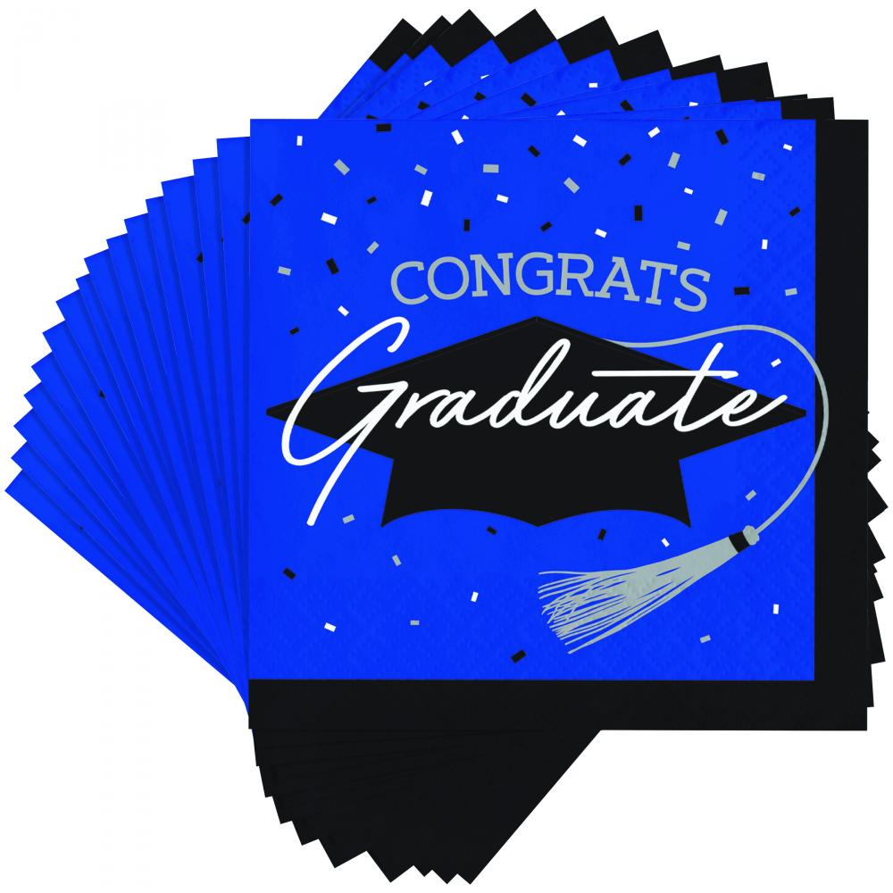 nan - School Spirit Blue Beverage Napkins Party Decoration from Bulk Party Decorations
