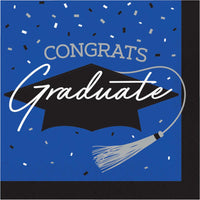 nan - School Spirit Blue Graduation Dinner Napkins Party Decoration from Bulk Party Decorations