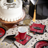 nan - School Spirit Red Graduation  Beverage Napkins Party Decoration from Bulk Party Decorations