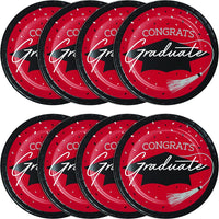 nan - School Spirit Red Graduation Dessert Plates Party Decoration from Bulk Party Decorations