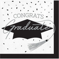 nan - School Spirit White Graduation Beverage Napkins Party Decoration from Bulk Party Decorations