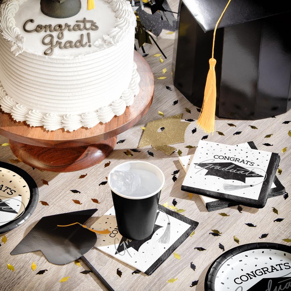 nan - School Spirit White Graduation Beverage Napkins Party Decoration from Bulk Party Decorations