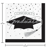 nan - School Spirit White Graduation Beverage Napkins Party Decoration from Bulk Party Decorations