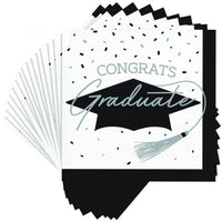 nan - School Spirit White Graduation Dinner Napkins Party Decoration from Bulk Party Decorations
