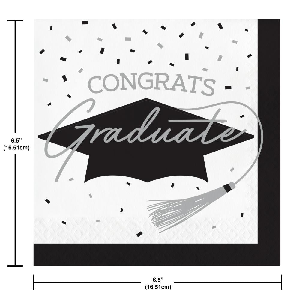 nan - School Spirit White Graduation Dinner Napkins Party Decoration from Bulk Party Decorations