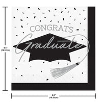 nan - School Spirit White Graduation Dinner Napkins Party Decoration from Bulk Party Decorations