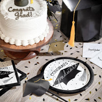 nan - School Spirit White Graduation Dinner Plates Party Decoration from Bulk Party Decorations