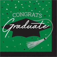 nan - School Spirit Green Graduation Dinner Napkins Party Decoration from Bulk Party Decorations