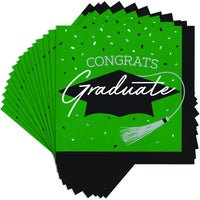 nan - School Spirit Green Graduation Dinner Napkins Party Decoration from Bulk Party Decorations