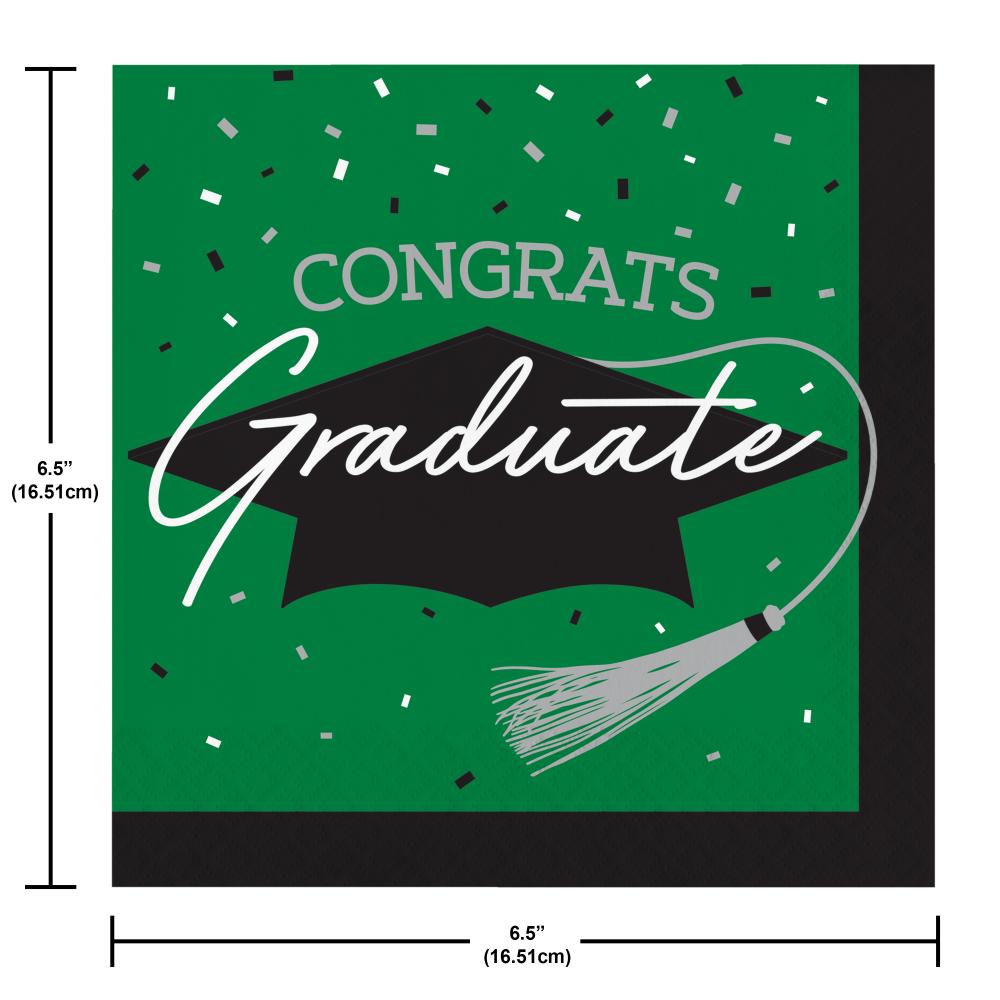 nan - School Spirit Green Graduation Dinner Napkins Party Decoration from Bulk Party Decorations
