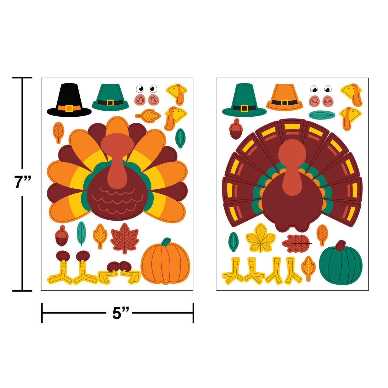 Bulk Thanksgiving Decor Turkey Stickers (96 per Case)