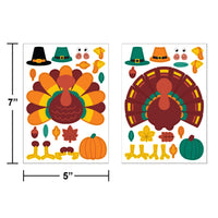 Bulk Thanksgiving Decor Turkey Stickers (96 per Case)