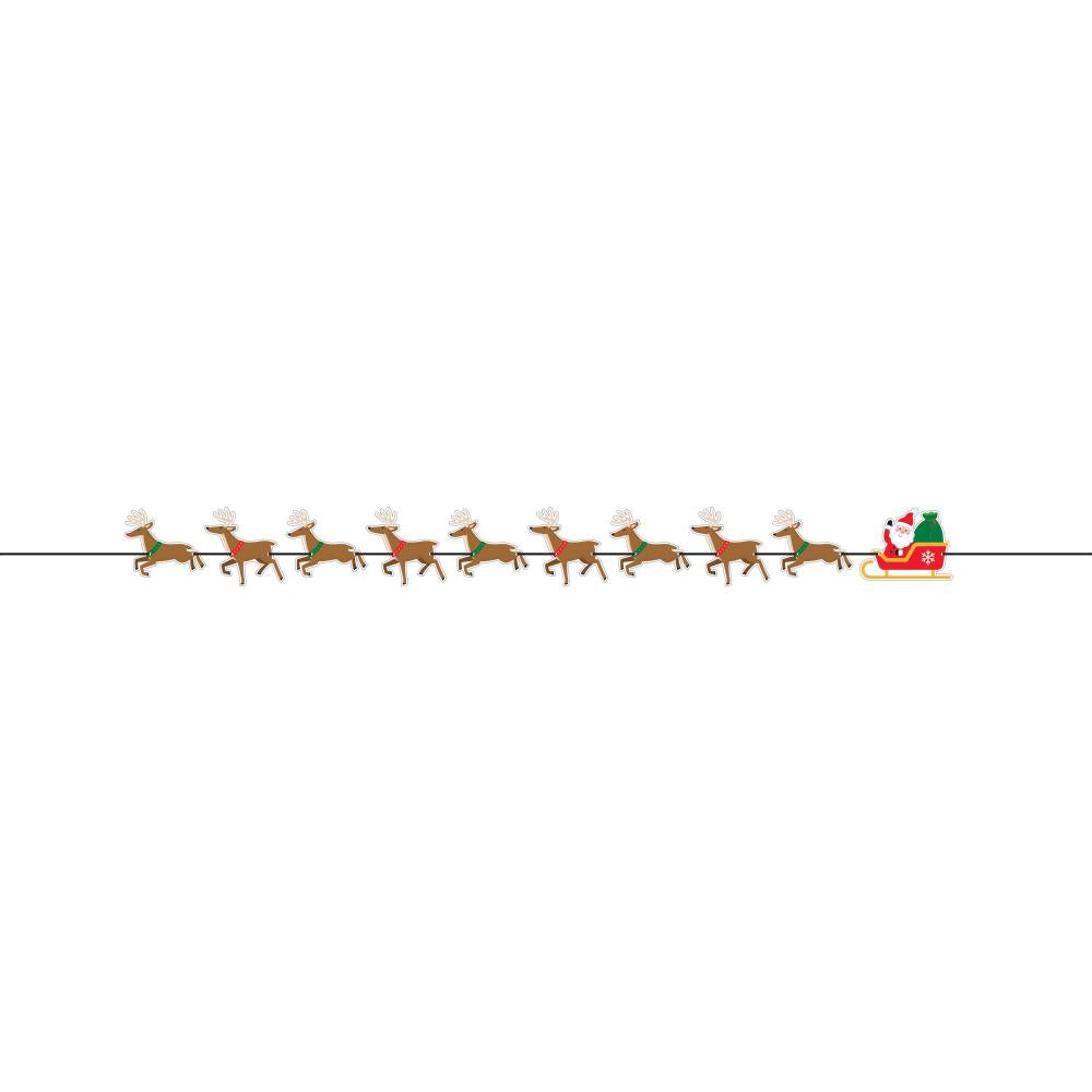 Banner w/ White Twine - Santa Sleigh Christmas Party Decoration from Bulk Party Decorations