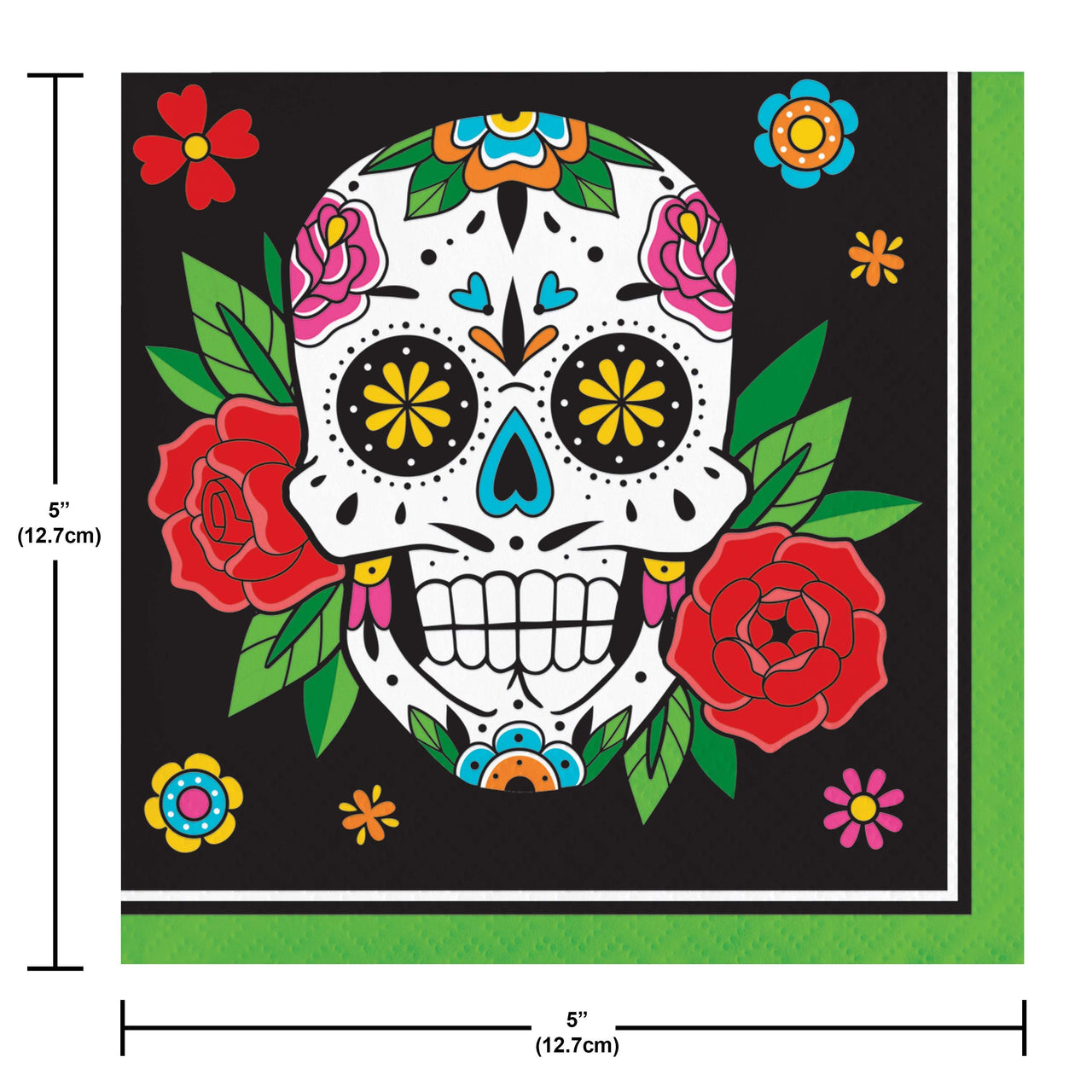 Bulk Skelebration Beverage Napkins 5" x 5" (192 per Case)