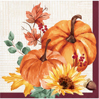Bulk Fall Feast Paper Beverage Napkin (Case of 192)