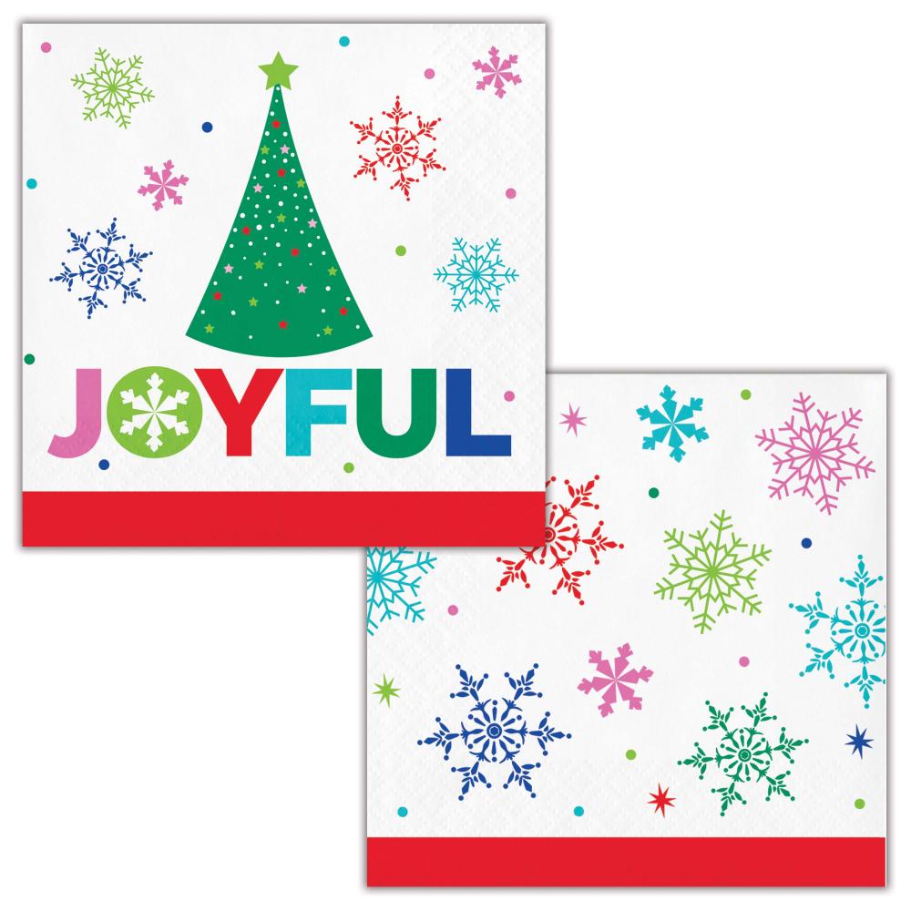 Beverage Napkin - Joyful and Jolly Party Decoration from Bulk Party Decorations
