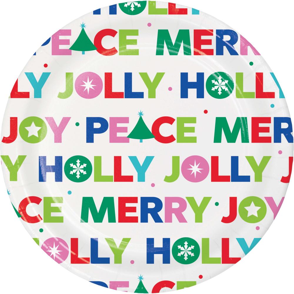 Luncheon Plate - Joyful and Jolly Party Decoration from Bulk Party Decorations