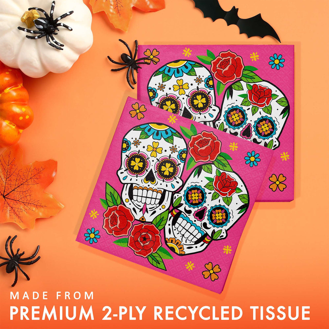 Bulk Skelebration Luncheon Napkins 6.5" x 6.5" (192 per Case)