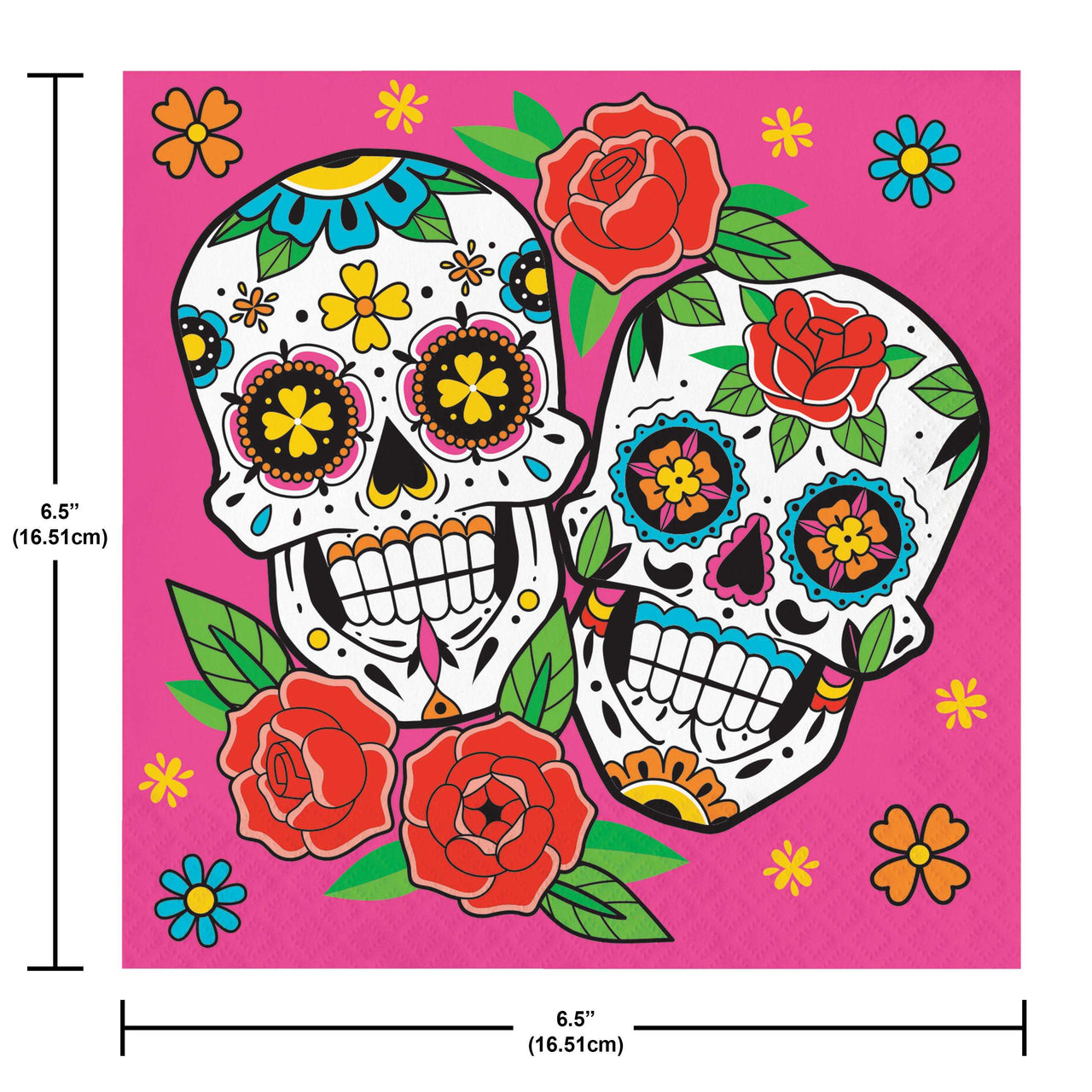 Bulk Skelebration Luncheon Napkins 6.5" x 6.5" (192 per Case)