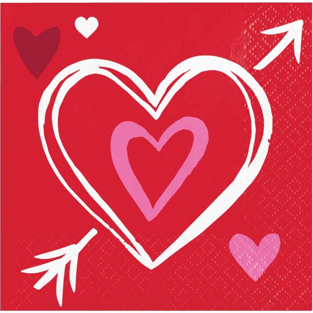 Beverage Napkin - Joyful Hearts Party Decoration from Bulk Party Decorations