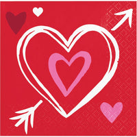 Beverage Napkin - Joyful Hearts Party Decoration from Bulk Party Decorations