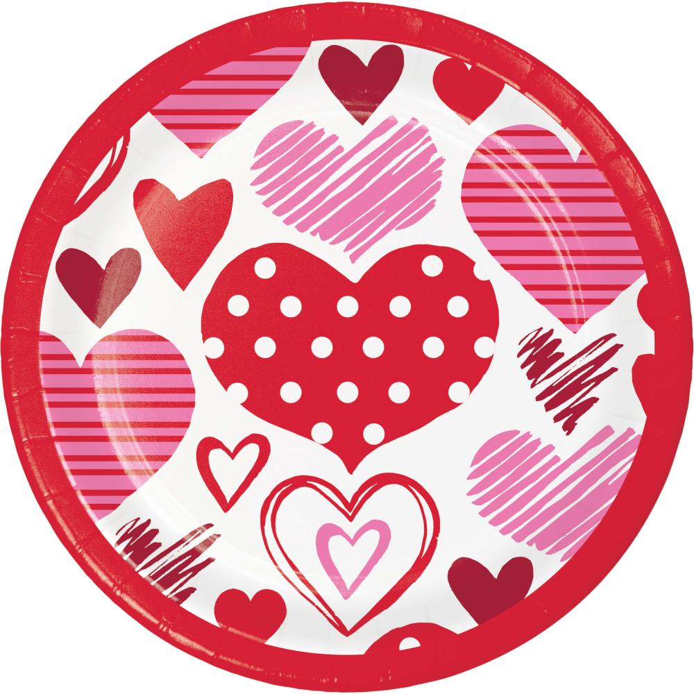 Luncheon Plate - Joyful Hearts Party Decoration from Bulk Party Decorations