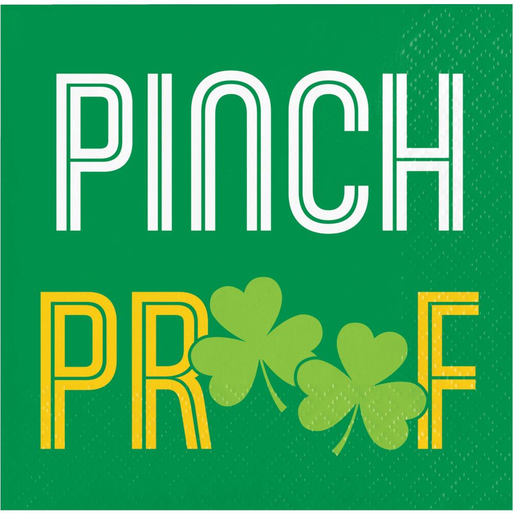 Beverage Napkin - Irish Wishes "Pinch Proof" Party Decoration from Bulk Party Decorations