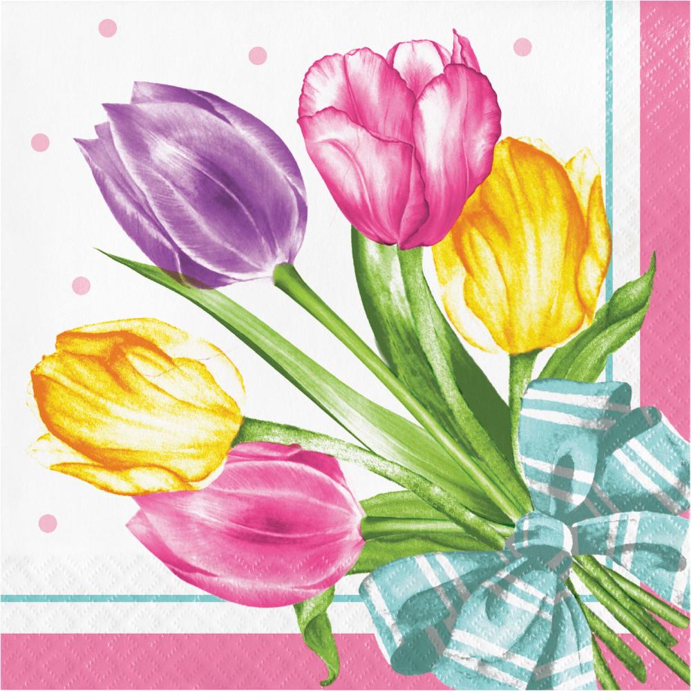 Luncheon Napkin - Trendy Tulips Party Decoration from Bulk Party Decorations