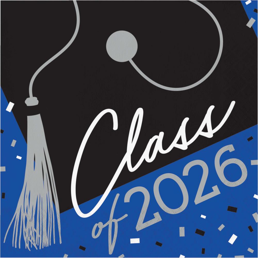 Luncheon Napkin - Class of 2026 Cobalt Party Decoration from Bulk Party Decorations