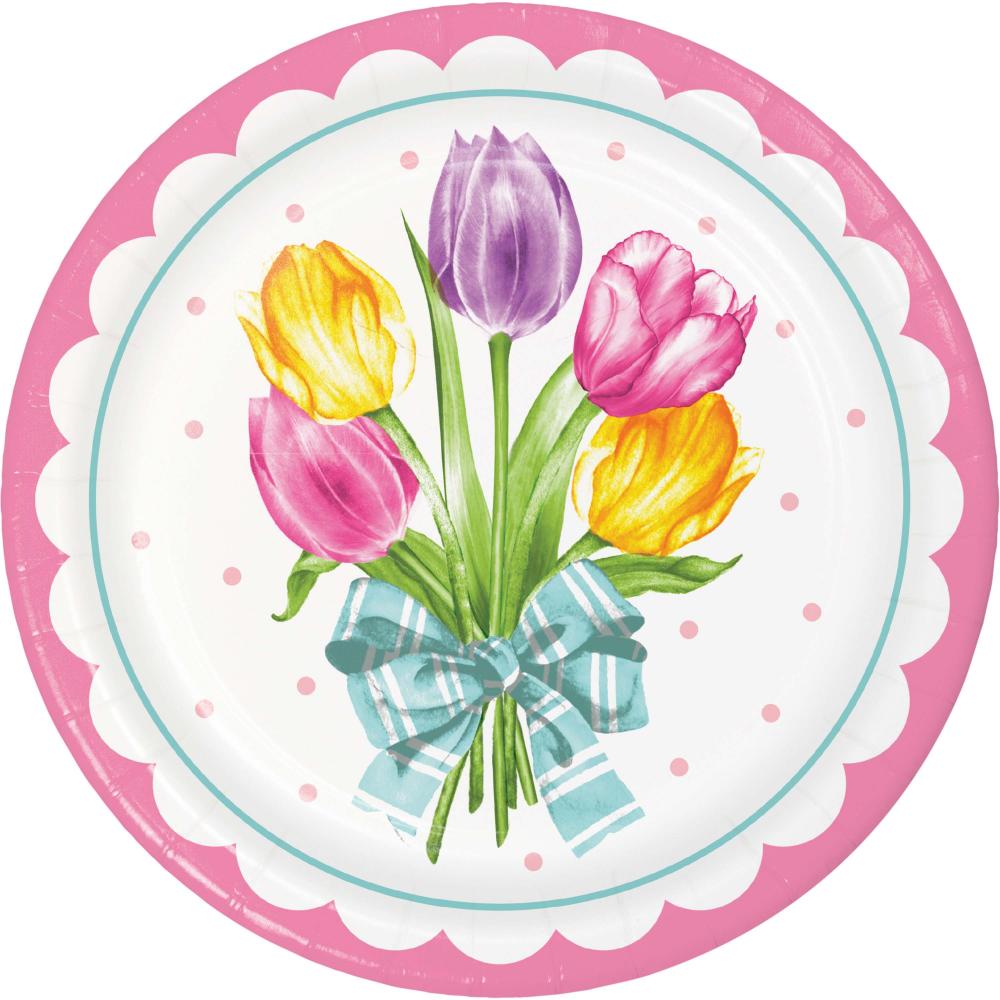 Dinner Plate - Trendy Tulips Party Decoration from Bulk Party Decorations