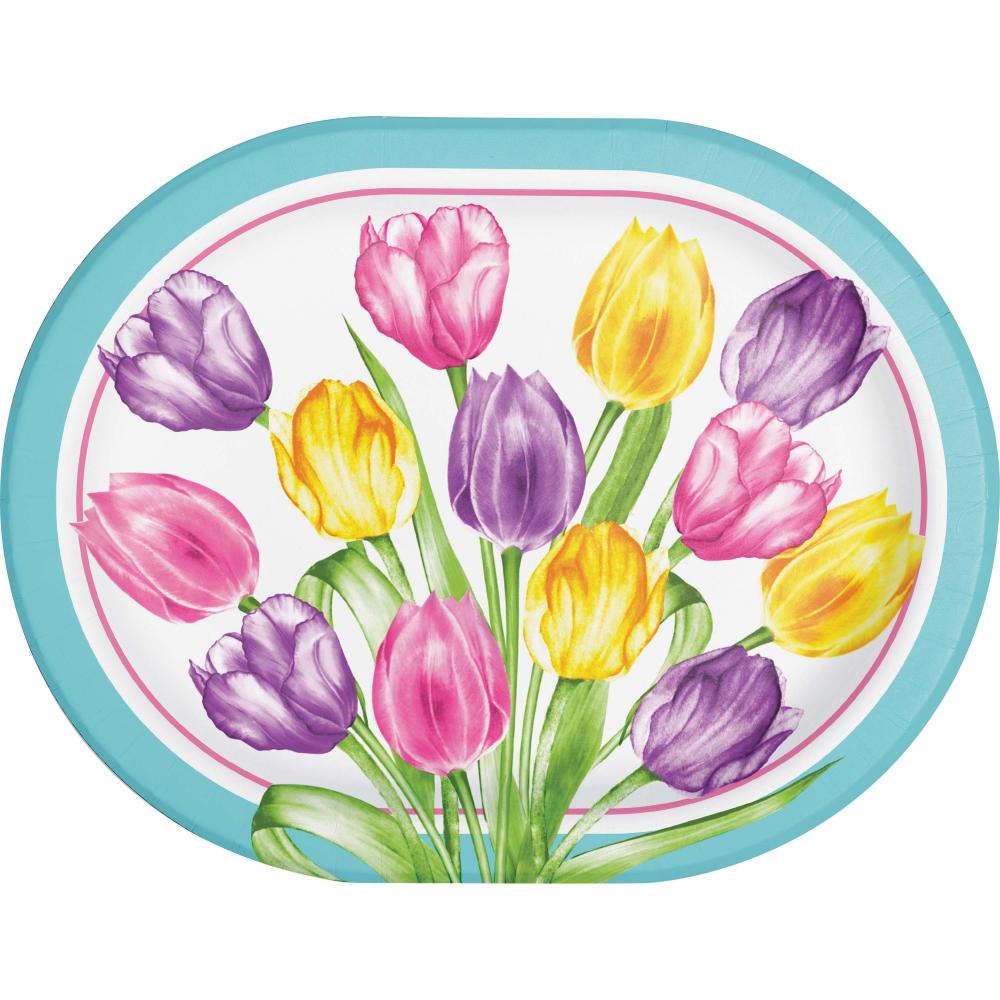 Oval Platter - Trendy Tulips Party Decoration from Bulk Party Decorations