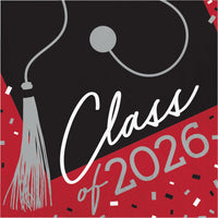Luncheon Napkin - Class of 2026 Classic Red Party Decoration from Bulk Party Decorations
