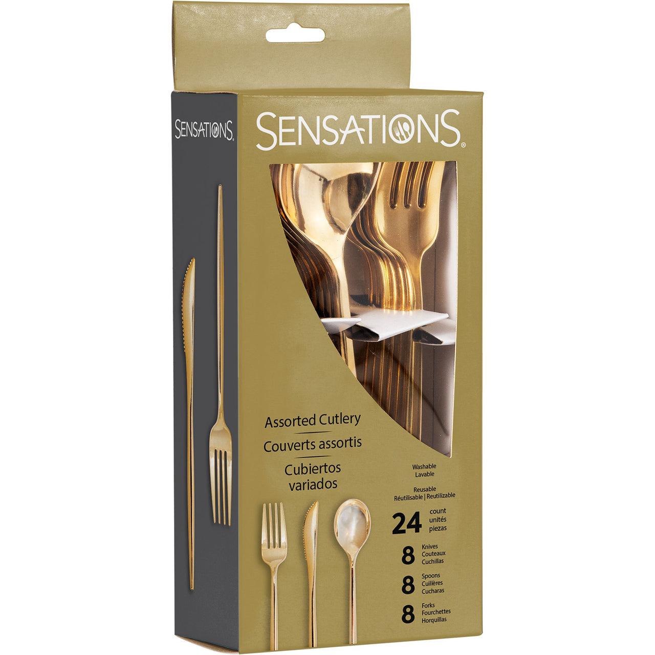 Bulk Gold Assorted Plastic Cutlery (288 per Case)