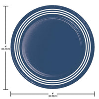 Bulk Navy Blue Dinner Plates 8.5