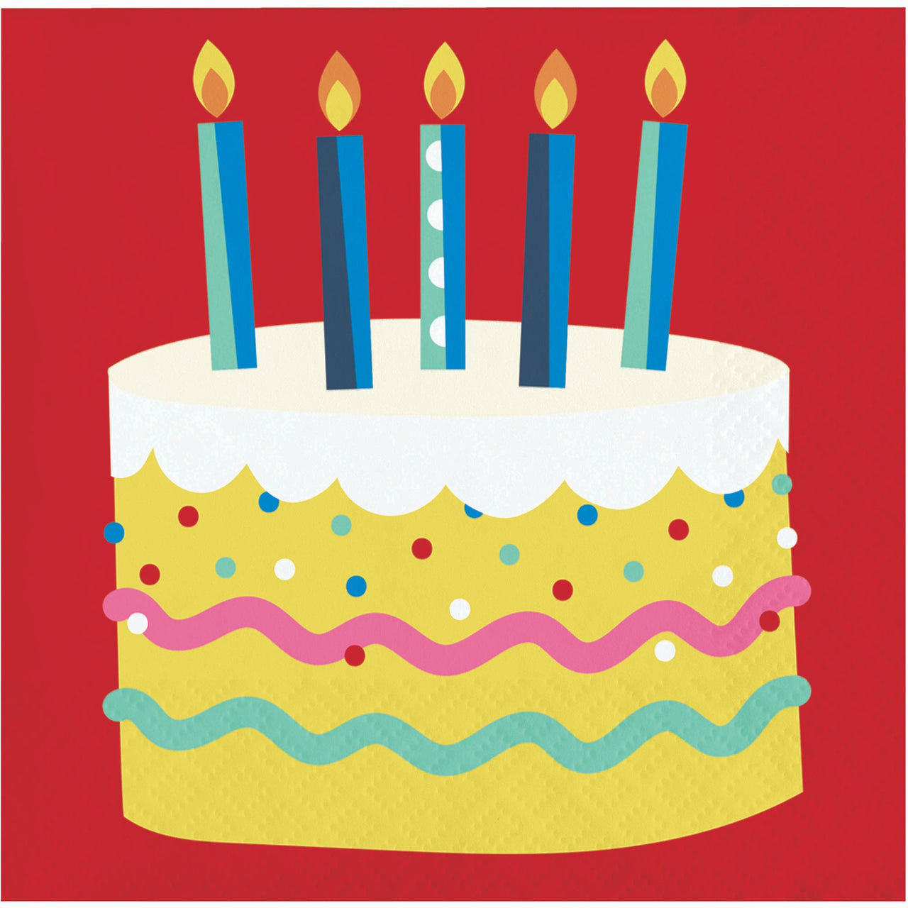 Bulk Birthday Bliss Beverage Napkins 5" x 5" (288 per Case)