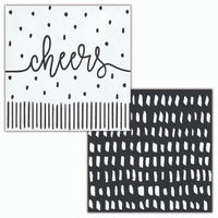 Modern Monochrome Beverage Napkins 5